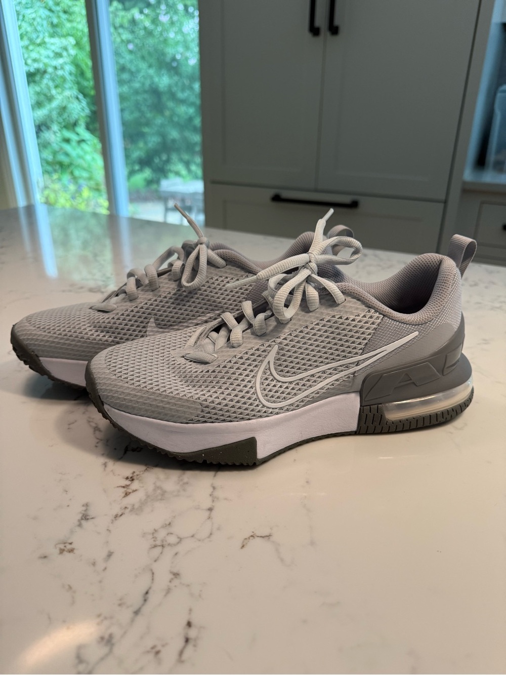 Nike Gray Mesh Athletic Sneakers with Air Heel